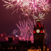 Fireworks light up the sky over Edinburgh during the celebrations to herald the arrival of 2020. Picture: Ian Georgeson