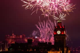 Fireworks light up the sky over Edinburgh during the celebrations to herald the arrival of 2020. Picture: Ian Georgeson