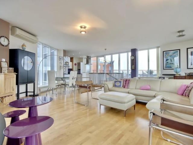 This two bedroom flat in Gunwharf Quays is on sale for £995,000. It is listed by Finest exclusively by Bernards.