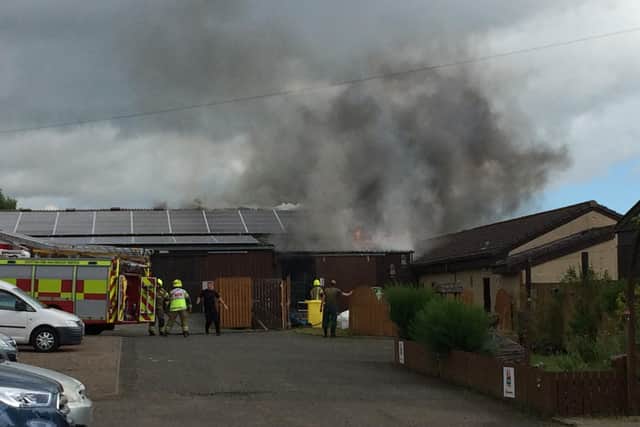 The Scottish fire service was called to the scene at 12.11 pm on Sunday