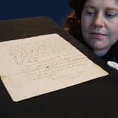 The letter, which features the handwriting of Mary Queen of Scots.