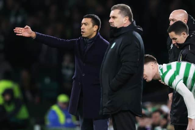 Rangers manager Giovanni van Bronckhorst and his Celtic counterpart Ange Postecoglou are embroiled in a keenly contested Premiership title race. (Photo by Craig Williamson / SNS Group)