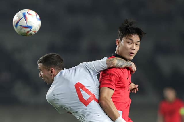 Oh Hyeon-Gyu, right, in action for South Korea against Iceland in November, has confirmed he has received an offer to join Celtic. (Photo by Han Myung-Gu/Getty Images)