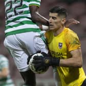 Vladan Kovacevic in action for FK Sarajevo against Celtic. (Photo by Nikola Krstic / SNS Group)