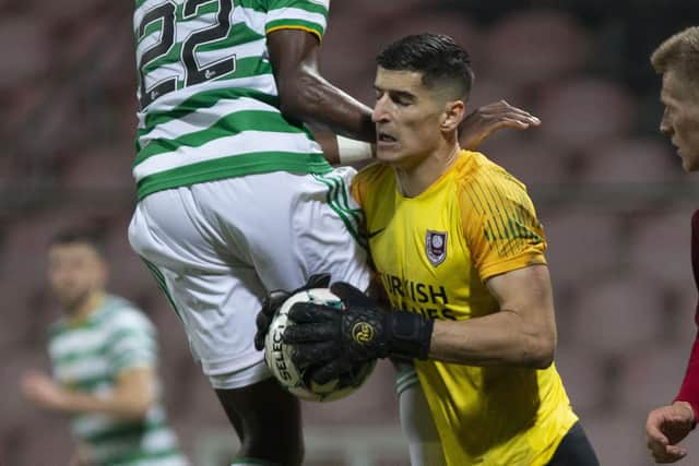 Vladan Kovacevic in action for FK Sarajevo against Celtic. (Photo by Nikola Krstic / SNS Group)