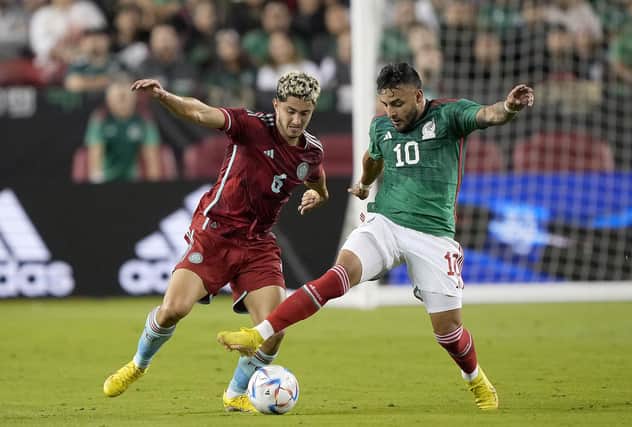 Steven Alzate (left), who has been linked to Rangers, in action for Colombia against Mexico in September 2022. (Photo by Thearon W. Henderson/Getty Images)