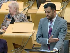 Humza Yousaf addresses the Scottish Parliament at First Minister's Questions