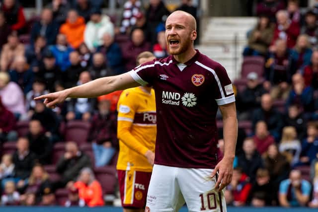 Hearts striker Liam Boyce was forced off with a calf issue in the 1-1 draw with Dundee on Saturday. Picture: SNS