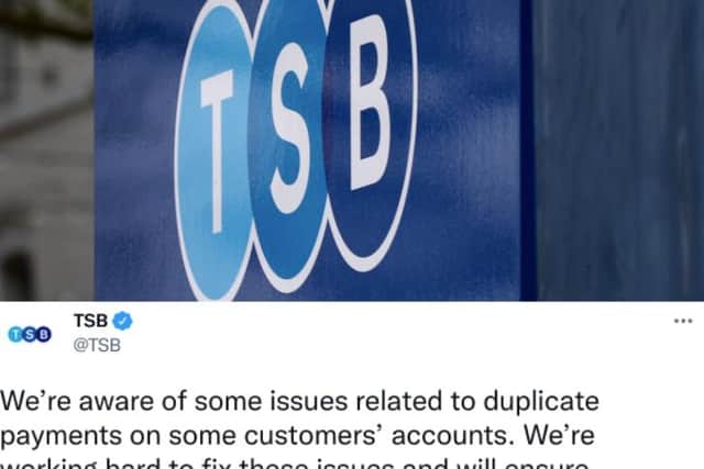 TSB has apologised and said it's working to fix the issue