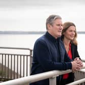 Labour leader Sir Keir Starmer and his wife Victoria take a walk by the River Mersey in Liverpool during the Labour Party Conference. Photo: Stefan Rousseau/PA Wire