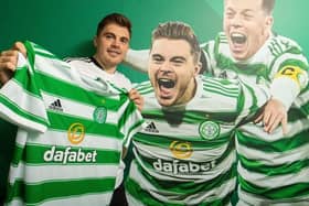 James Forrest signs a new contract at Celtic Park, on May 12, 2022, in Glasgow, Scotland.  (Photo by Ross MacDonald / SNS Group)