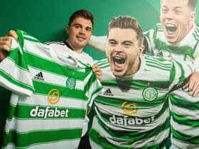 James Forrest signs a new contract at Celtic Park, on May 12, 2022, in Glasgow, Scotland.  (Photo by Ross MacDonald / SNS Group)