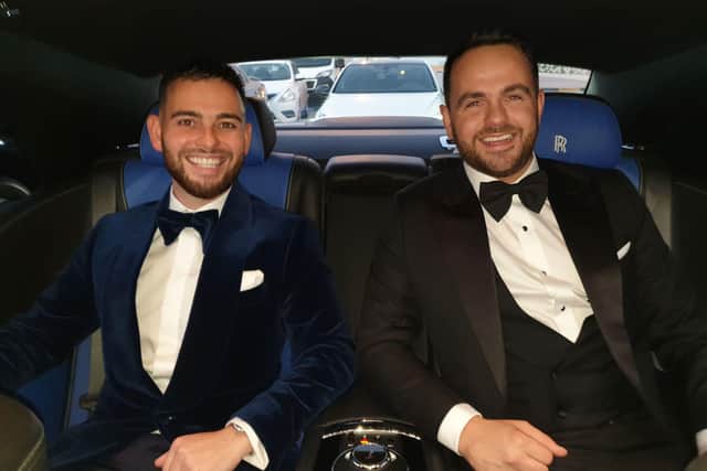 Calvin and Ryan travel in style in a Rolls-Royce