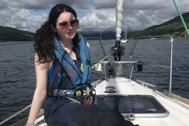 Amber sailing with the Ellen MacArthur Cancer Trust.