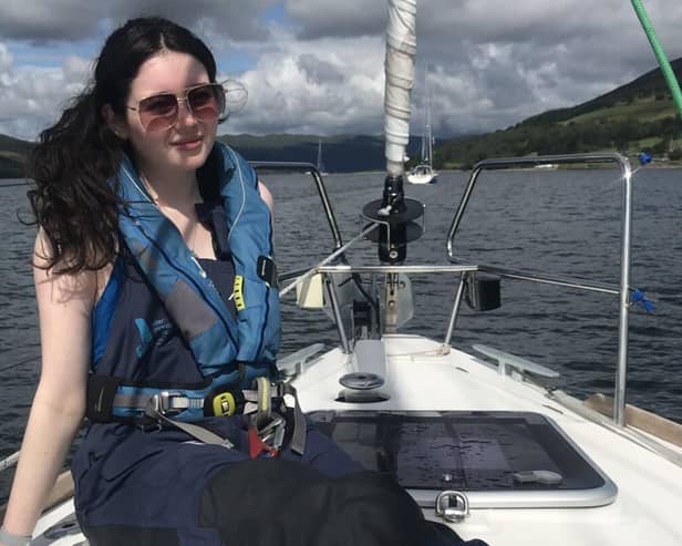 Amber sailing with the Ellen MacArthur Cancer Trust.