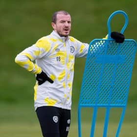 Andy Halliday during a Hearts training session at the Oriam. (Photo by Mark Scates / SNS Group)