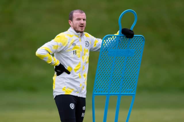 Andy Halliday during a Hearts training session at the Oriam. (Photo by Mark Scates / SNS Group)