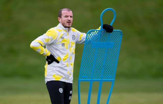 Andy Halliday during a Hearts training session at the Oriam. (Photo by Mark Scates / SNS Group)