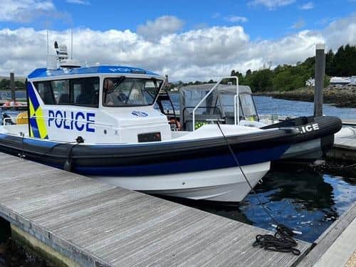 The new Police Scotland boat beside its existing vessel. Picture: Ultimate Boats
