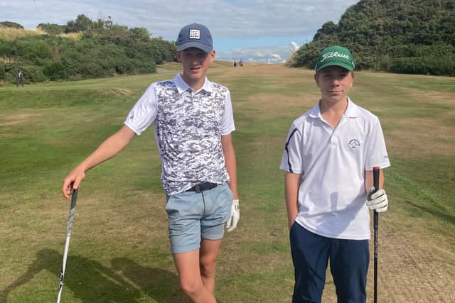 Gullane clubmates Fergus Brown, left, and Kiron Gribble met in the final of the Lothians Boys' Championship at the Braids. Picture: Lothians Golf Association.