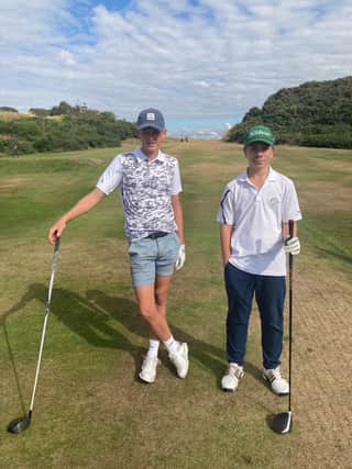 Gullane clubmates Fergus Brown, left, and Kiron Gribble met in the final of the Lothians Boys' Championship at the Braids. Picture: Lothians Golf Association.