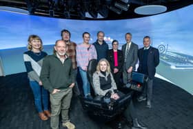 Gillian Martin MSP meeting staff at the NDC's marine simulation suite