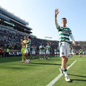 Celtic captain Callum McGregor at full-time after the 4-1 pre-season friendly win over Chelsea at Notre Dame Stadium in Indiana, USA. (Photo by Ross MacDonald / SNS Group)