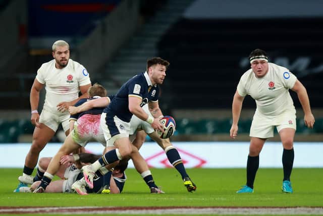 Ali Price in action against England during Scotland's 11-6 win at Twickenham. Picture: David Rogers/Getty Images
