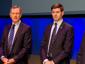 Former Rangers chairman Dave King with manager Steven Gerrard.