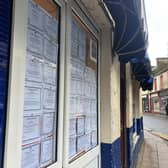 The window of a Stranraer newsagent filled with death notices from just one week.