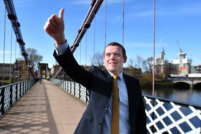 Scottish Conservative leader Douglas Ross on election campaign trail.
