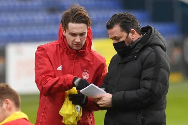 Scott Wright with Aberdeen manager Derek McInnes last month. The new Rangers signing has thanked McInnes for his support throughout the process of his move to Ibrox. (Photo by Craig Foy / SNS Group)