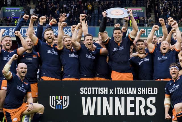 Edinburgh qualified for the Champions Cup by winning the Scotland x Italian Shield. (Photo by Ross Parker / SNS Group)