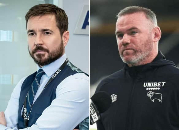 Martin Compston and Wayne Rooney are just two of the stars taking part at this year's Soccer Aid. Photo credit Charlotte Tattersall/Getty Images/BBC
