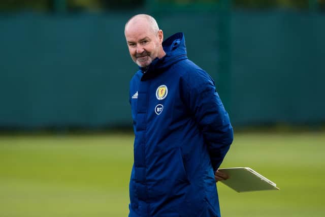Scotland manager Steve Clarke during a Scotland training session at the Oriam on October 10, 2020. (Photo by Ross Parker / SNS Group)