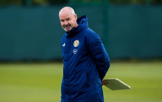 Scotland manager Steve Clarke during a Scotland training session at the Oriam on October 10, 2020. (Photo by Ross Parker / SNS Group)