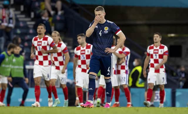 Scott McTominay during Euro 2020 match between Croatia and Scotland at Hampden, on June 22, 2021. (Photo by Craig Williamson / SNS Group)