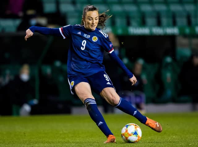 Caroline Weir late penalty completed an impressive win for Scotland in Belfast. (Photo by Ross Parker / SNS Group)