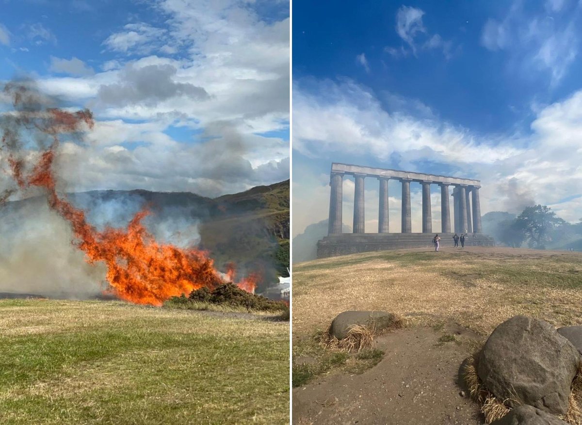 Firefighters battle huge wildfire on Calton Hill as plumes of smoke spread across area