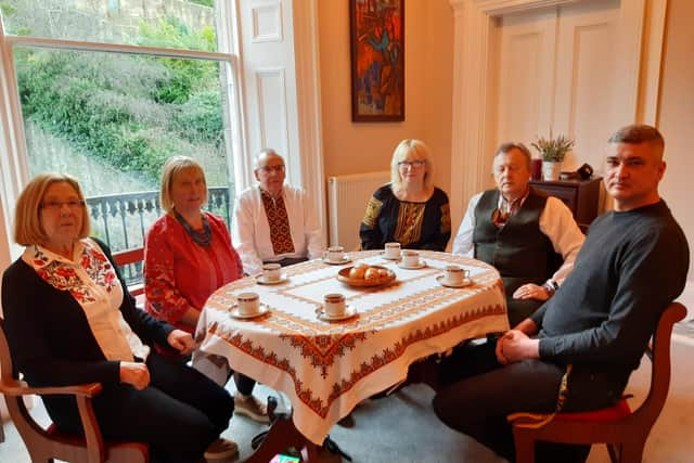 Edinburgh Ukrainian Club members Linda Antoniuk, Senia Urquhart, Terry Kowal, Hannah Beaton Hawrylak, Peter Kormylo and Ivan Babuscsak