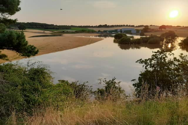 Myrehead Farm after the Union Canal ruptured in August, 2020.