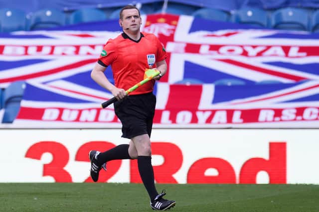 Assistant referee and leader of the Scottish Conservative Party Douglas Ross warms up prior to the Rangers vs St Mirren game earlier this month (Picture: Willie Vass/Pool via Getty Images)