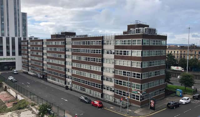 Portcullis House in Glasgow is to be replaced by what will be the city’s tallest building. Picture: contributed.