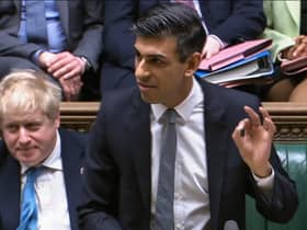 Chancellor Rishi Sunak presents the Spring budget statement to MPs. Picture: PRU/AFP/Getty