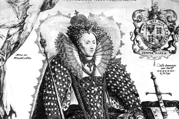 Queen Elizabeth I pictured circa 1588, supposedly wearing the robes in which she went to St Paul's Cathedral to give thanks for the defeat of the Spanish Armada PIC: Hulton Archive/Getty Images