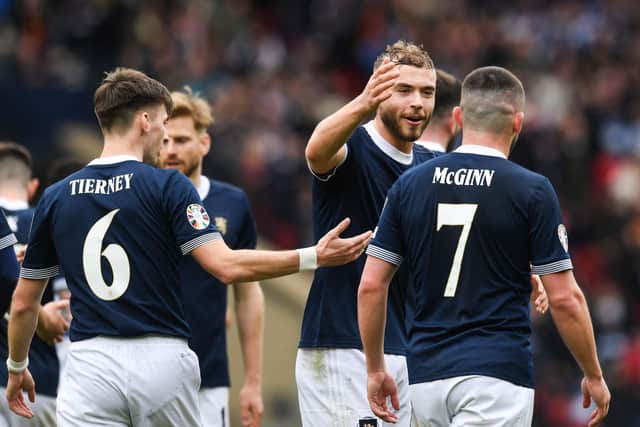 Kieran Tierney, Ryan Porteous and John McGinn helped Scotland win 3-0 over Cyprus.