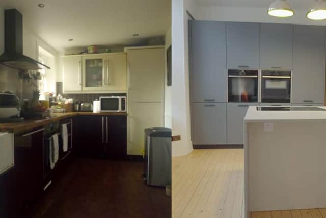 The couple moved their kitchen into a completely different space to allow for an open style layout and a large island area (Photo: Channel 4).