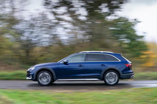 The Audi A4 Allroad rides higher and has a wider track than the standard A4