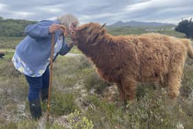 Morag Mackenzie – seen here with one-year-old Rab – is a crofter in Duirinish, in the north-west Highlands of Scotland