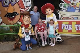 Mhairi Love and her family on holiday in Florida